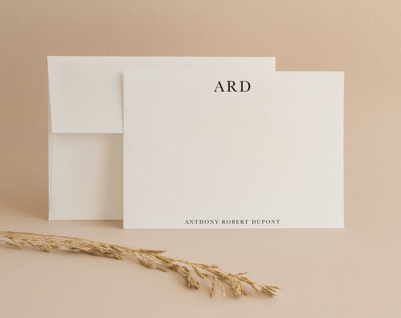 Groom Stationery, Mens Notecards, Personalized Notecards, Thank you cards, Monogram cards, Corporate notecards, Simple notecards image 1