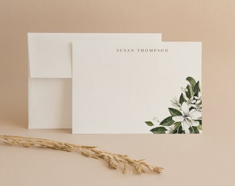 Personalized Stationery, Floral Notecards, Personalized Notecards, Thank you cards, monogram cards, Flower notecards, Greenery notecards