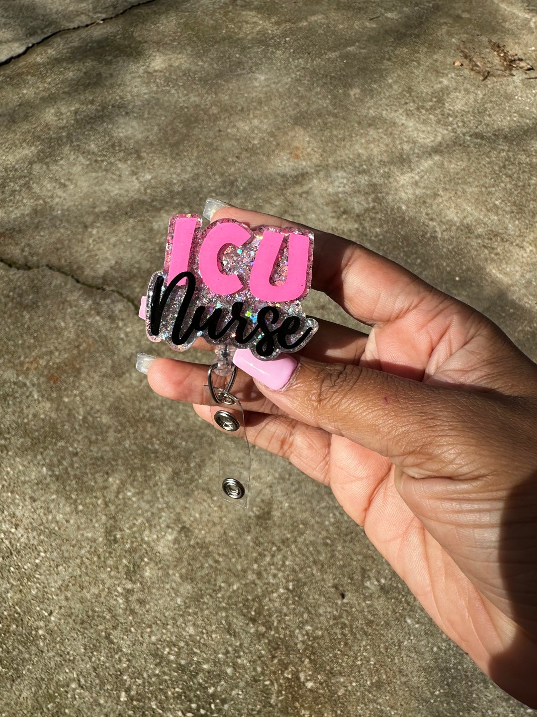 ICU Nurse Badge Reel Intensive Care Unit Nurse Badge ID Holder Badge