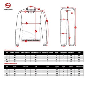 SaneShoppe Mens Thermal Fleece Pyjama Set, Warm Check Bottom, Loungewear 180 Gsm Size Chart