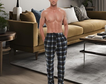 Pantalón de pijama de forro polar para hombre SaneShoppe, pantalón térmico de estar por casa de 180 g/m²