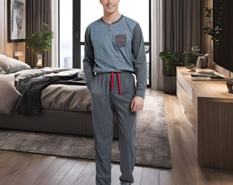 Mens jogger pyjamas set hotsell