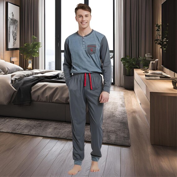 Saneshoppe Mens Pyjamas Sets Pack of 1 or 2 Luxury Brushed Jogger Style Loungewear Etsy