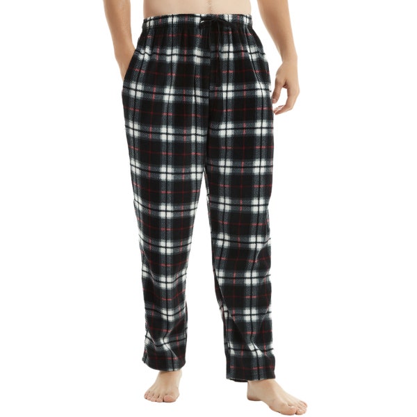 SaneShoppe Bas de pyjama en polaire pour homme, pantalon de détente thermique 180gsm