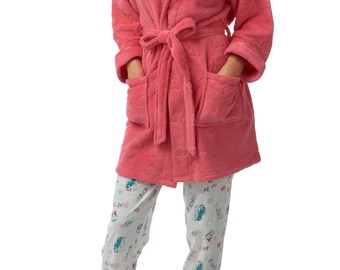 SaneShoppe Bata de forro polar suave para mujer, bata larga y corta