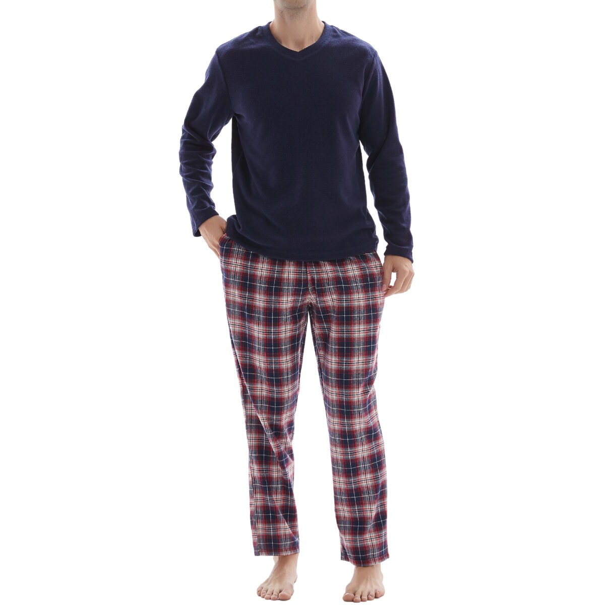 mens fleece lined pyjamas