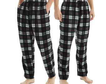 SaneShoppe Bas de pyjama en polaire pour homme Noir, pantalon de survêtement thermique 180 g/m²