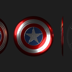 ファルコン&ウィンターソルジャー - キャプテン・アメリカのシールド+スタンド - 3Dプリント - STL - 3Dファイル