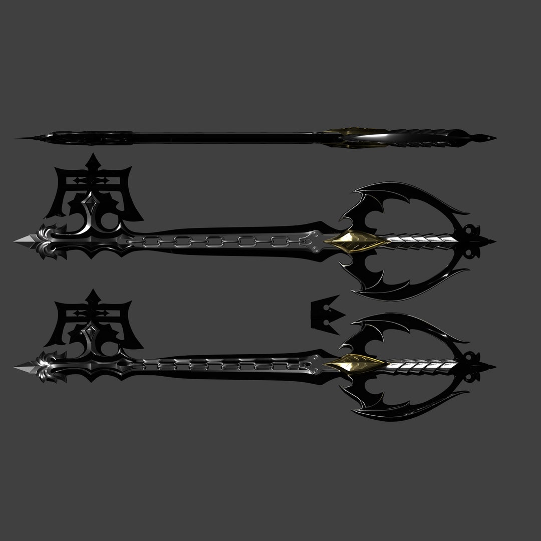 thumbnail image 2 of 2PCS Kingdom Hearts Oblivion Keyblade Cosplay Foam Props – Black & White 2 of 6
