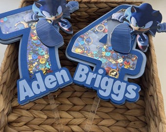 Personalized Sonic Cake Topper | Birthday Party Decoration