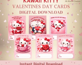 Vintage 2003 Sanrio Hello Kitty Die-cut Valentines. 20 Cards. New