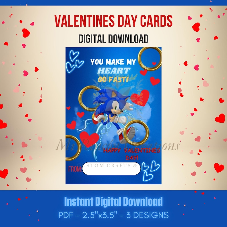 Sonic Hedgehog Valentines Day Cards| Kids Valentines Day Cards ...