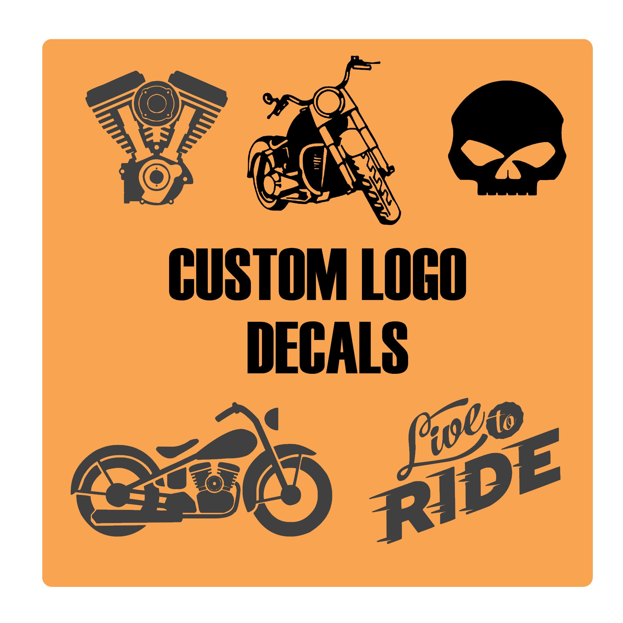 CUSTOM MOTORCYCLE DECALS / Logos / Transfer Paper Included / | Etsy