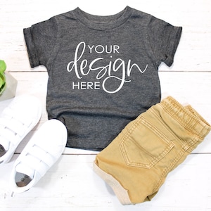 Bella Canvas 3001 dunkel Heather grau Mockup Bella Canvas Mockup Dark Heather Grey Mockup Kinder Bella Canvas Kinder Mockup Kinder Tshirt Mockup