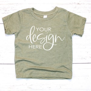 Bella Canvas 3413 Olive Triblend Mockup Bella Canvas Mockup Olive Triblend Mockup Kids Bella Canvas Kids Mockup Kids Mockup Olive shirt