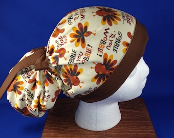 Gobble Till You Wobble Reversible Scrub Cap