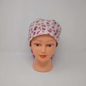 Hearts and Roses Ponytail Surgical Cap image 3