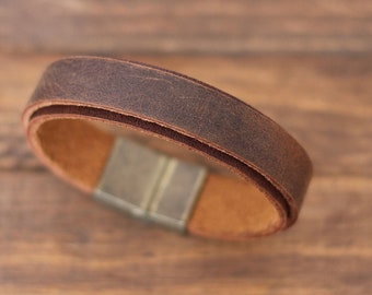 Cadeaux personnalisés pour hommes, bracelet en cuir gravé à message personnalisé, bracelet pour hommes personnalisé, cadeau de marié, cadeau pour petit ami mari