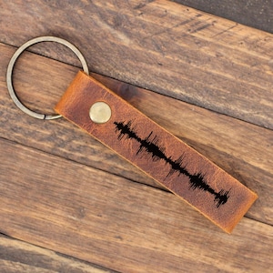 Personalized Sound Wave Keychain, Baby Heartbeat Keychain, Sound Message Keychain, Gift for Husband Boyfriend New Mom