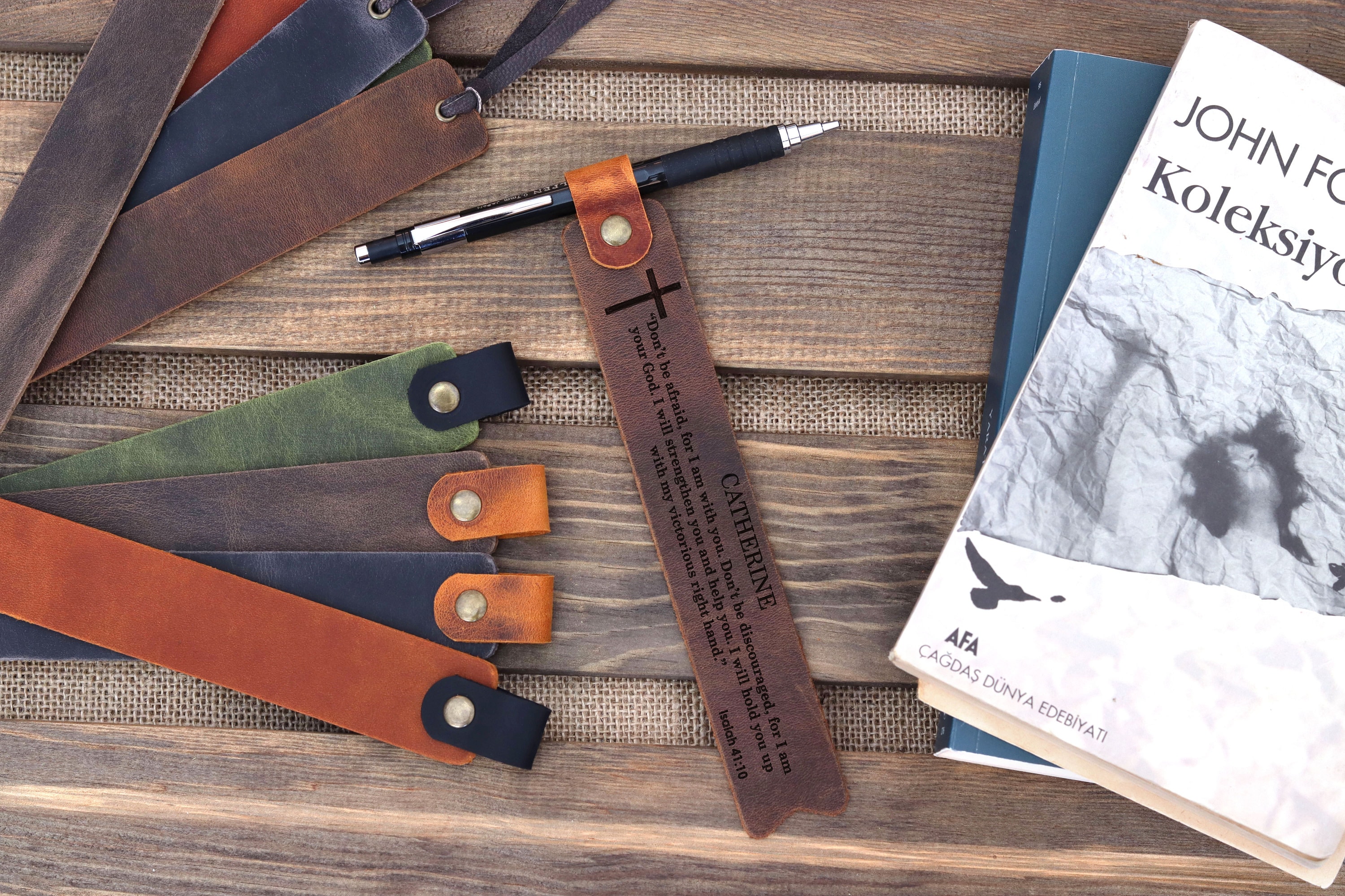 Personalized Leather Bookmark, Leather Bookmark, Bible Verse Bookmark, Religious Gifts For Women, Men, Christian Gifts, Custom Name Bookmark