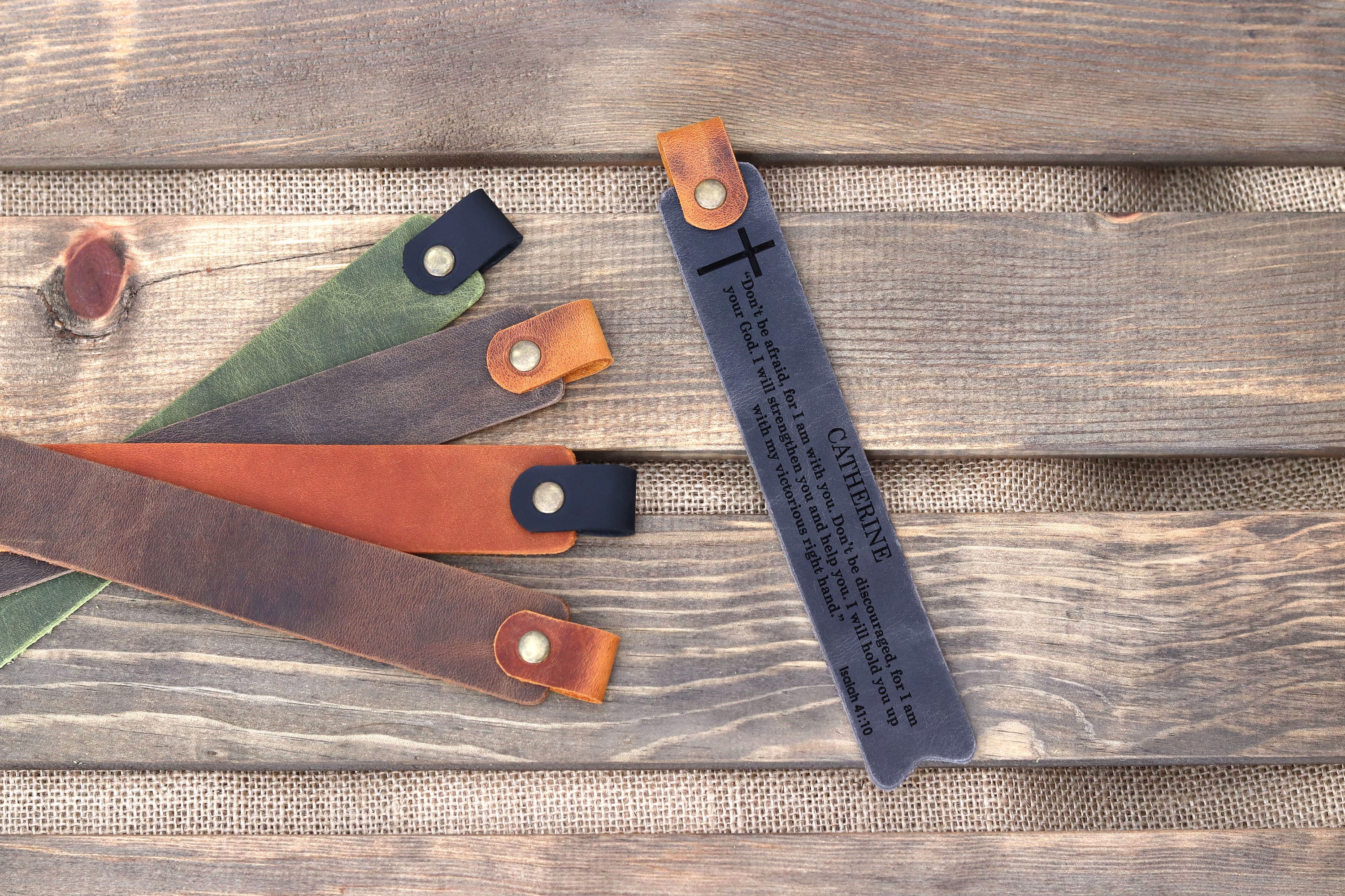 Personalized Leather Bookmark, Leather Bookmark, Bible Verse Bookmark, Religious Gifts For Women, Men, Christian Gifts, Custom Name Bookmark