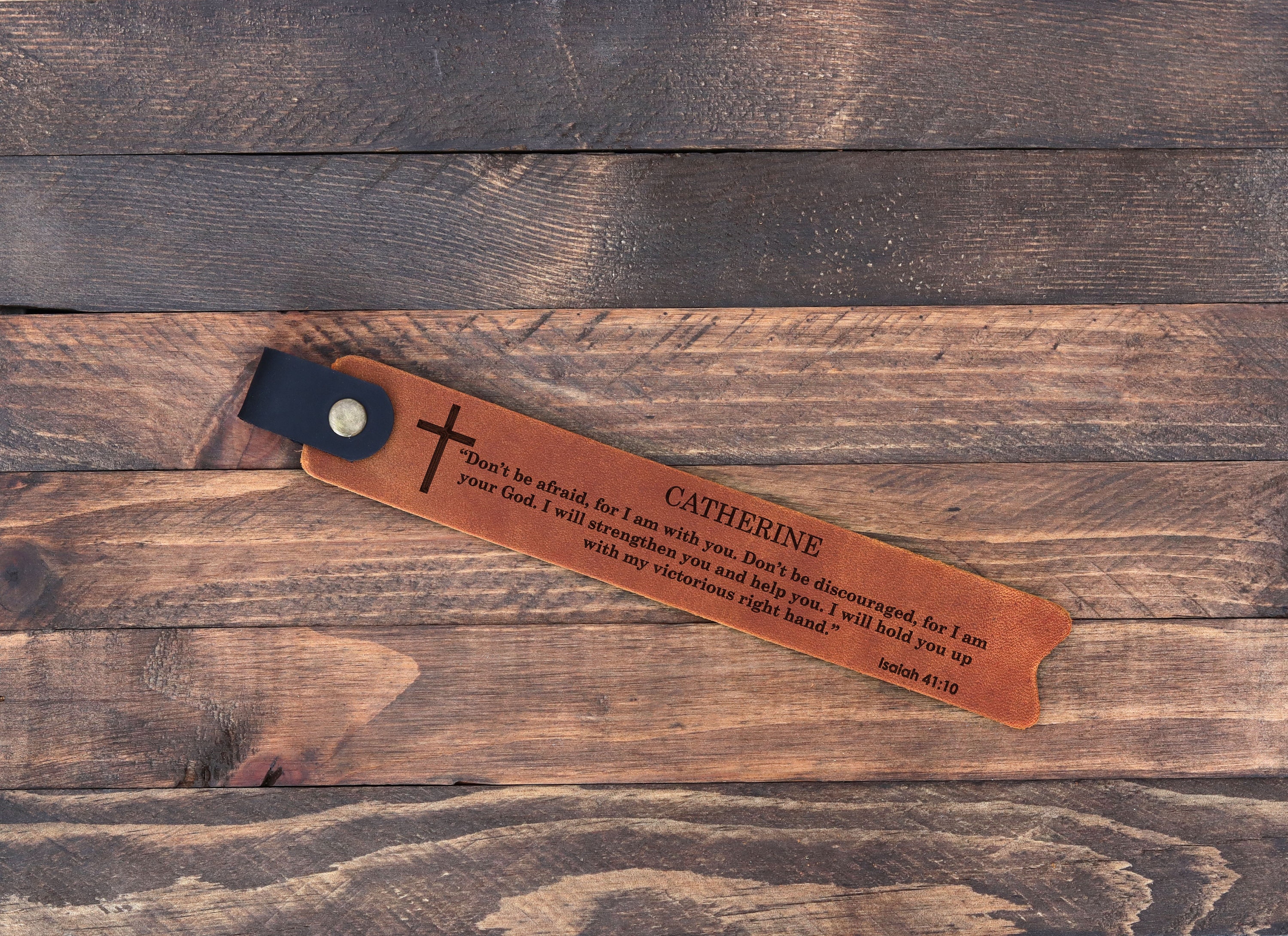 Personalized Leather Bookmark, Leather Bookmark, Bible Verse Bookmark, Religious Gifts For Women, Men, Christian Gifts, Custom Name Bookmark