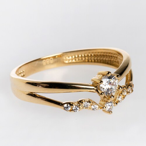 Unique Cluster Gold Ring 14k Gold Cluster Diamond Ring Etsy