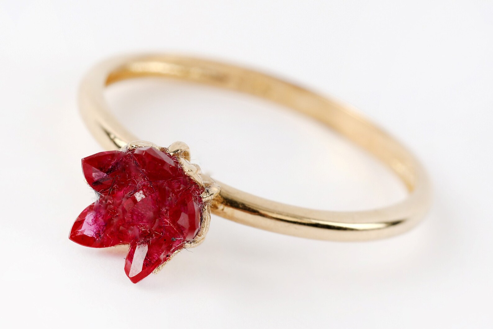 Genuine Ruby Ring 14k Solid Gold Light Ruby Ring Natural | Etsy