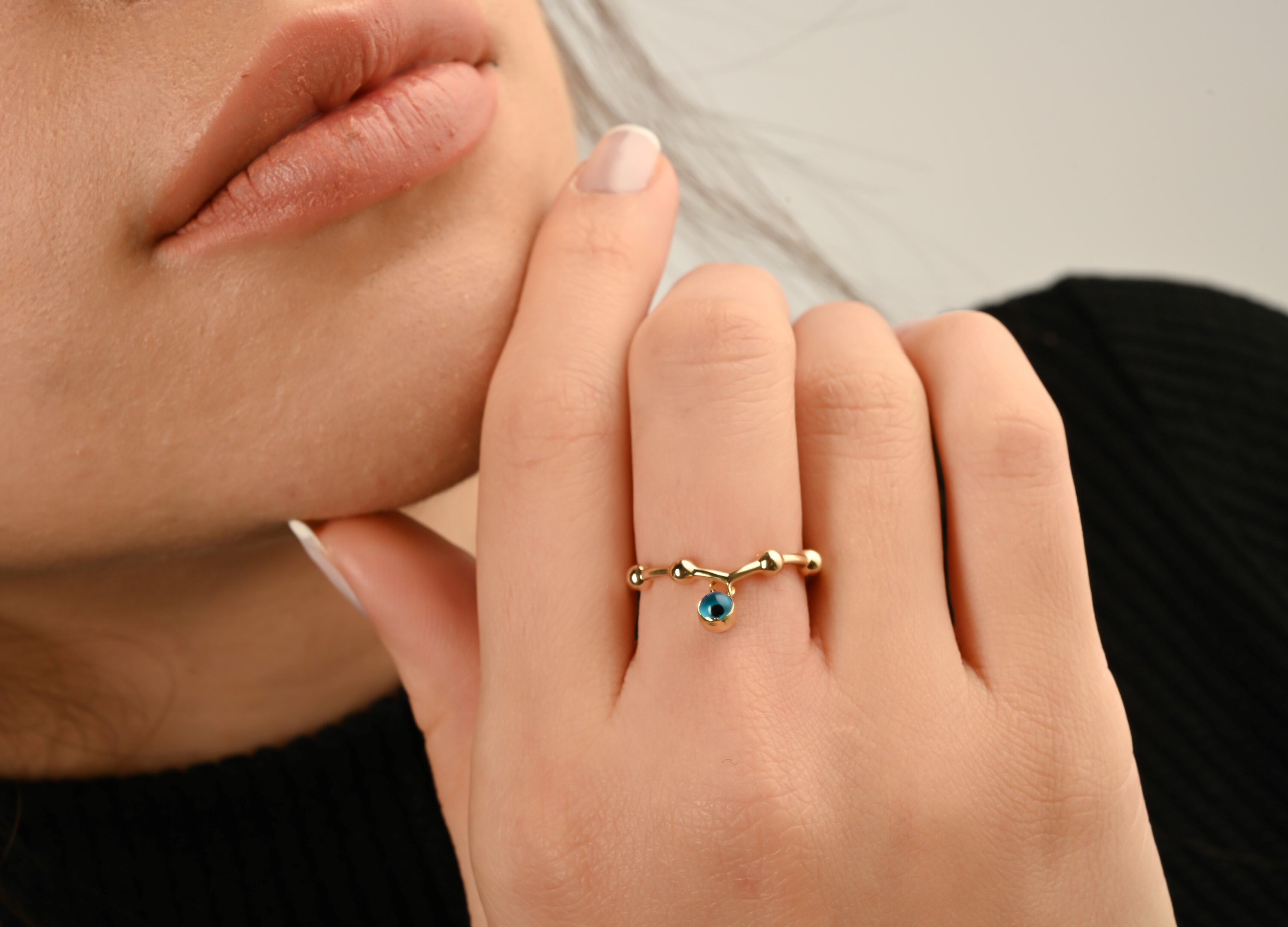 Evil eye 14k gold cheap ring
