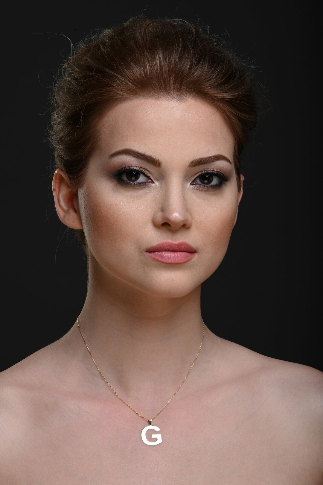 Initial Necklace, 14k Solid Gold Initial Necklace, Customized Initial Pendant, Personalized