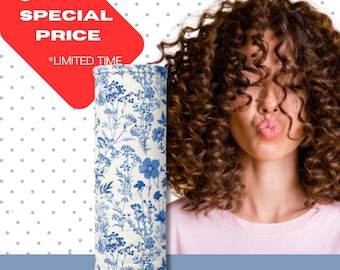 Blue Floral Bonnet for Curly Hair - Frizz-Free, Curly Girl Method, Sleep Cap,  Hair Protector, Day and Night Use, hair net for sleeping