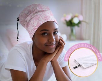 Gorro para dormir con cabello rizado/ Protege tus rizos, con cordón ajustable/ Accesorios para el cabello rizado/ Idea regalo pelo rizado
