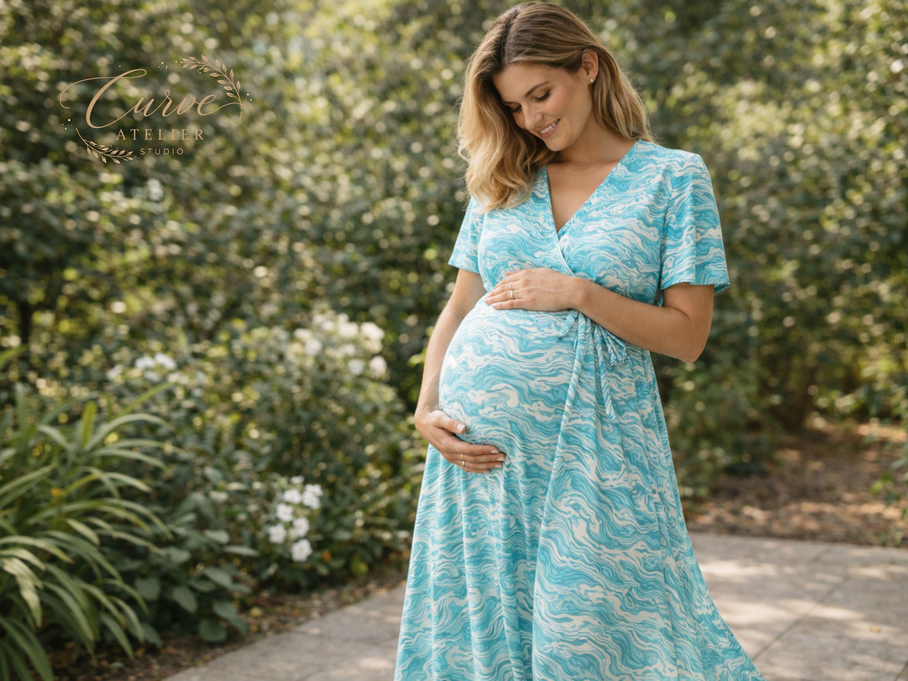 Turquoise Maternity Dress - Etsy Turquoise Maternity Dress - Etsy