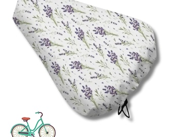 Waterproof Bike Seat Cover - Outdoor City Road/ Mountain Bike Saddle Rain Cover,  Protective Cover for Bike,  Lavander print