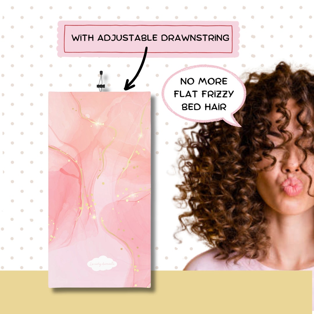 Custom Curly Hair Buff/pink Sleep Cap With Adjustable Drawstring/ Curly ...