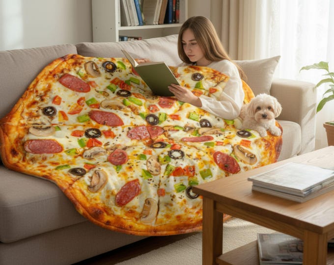 Pizza Gift ,Personalized Pizza Blanket, Pepperoni Blanket,Custom Pizza Blanket with Name, Pizza Lover Gift, Kids Gift Idea ,Pizza Blanket
