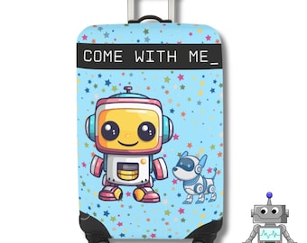 Children's robot suitcase cover, children's suitcase protector, small suitcase protector, accessories for traveling with kids