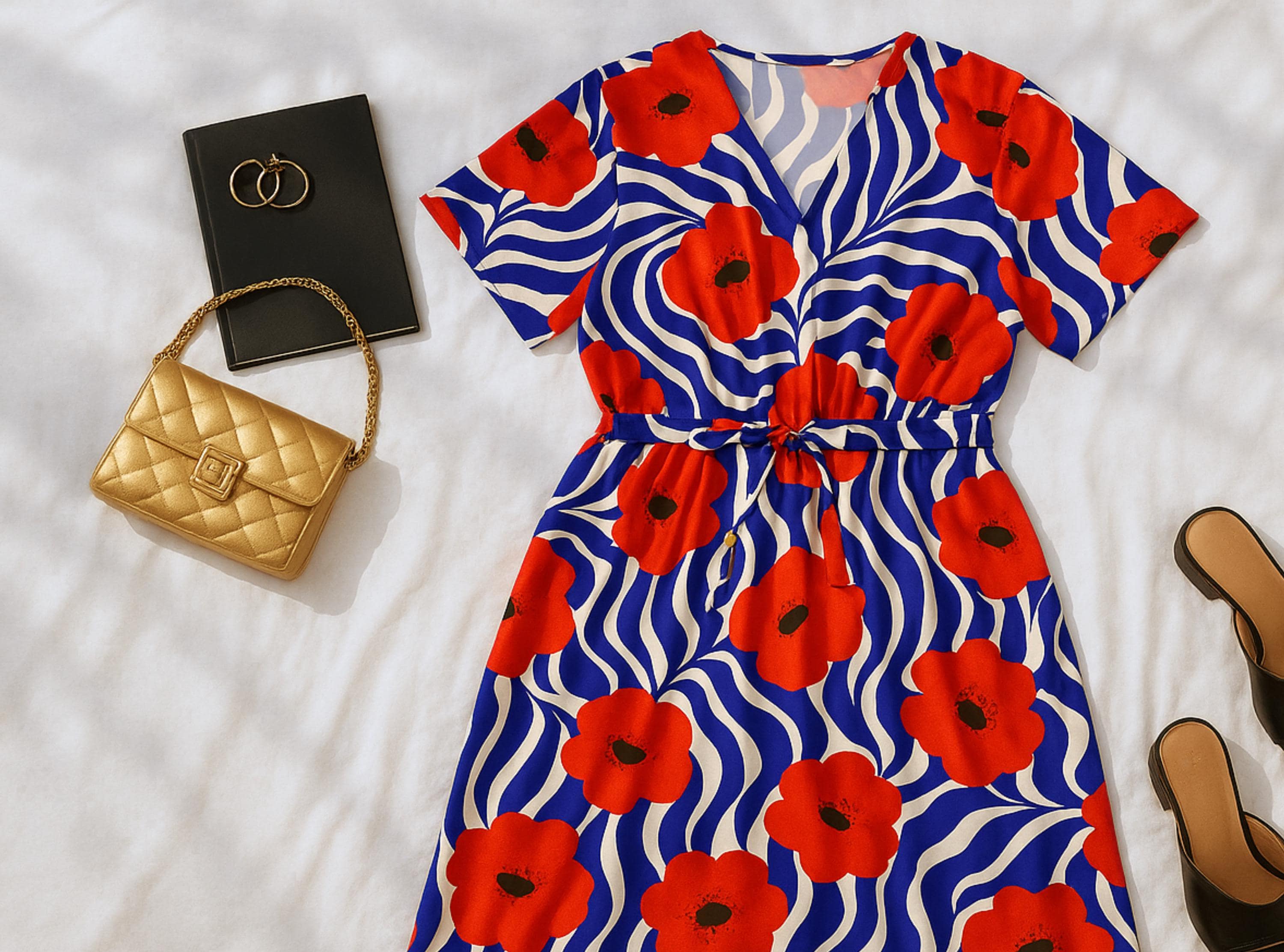 red and blue plus size dress Wassily Kandinsky Yellow-Red-Blue Waistband Dress (Plus Size) XS