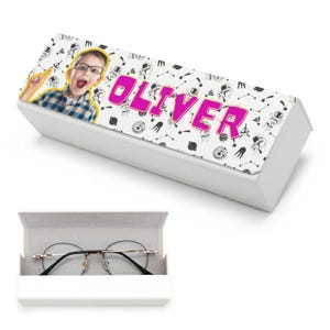 Personalized Kids' Glasses Case - With Name, Photo, and Astronaut Background | Perfect for Little Space Explorers