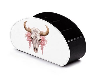 Western cow scull office organizer