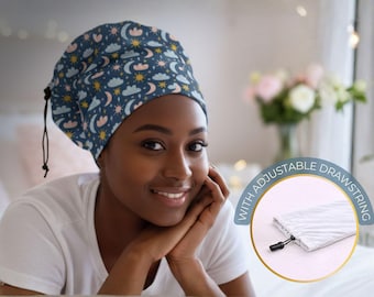 Curly hair buff protector / Curly method cap for sleeping with adjustable drawstring/ Haircare accessories. Bonnet/ Frizz control/ Wavy Hair
