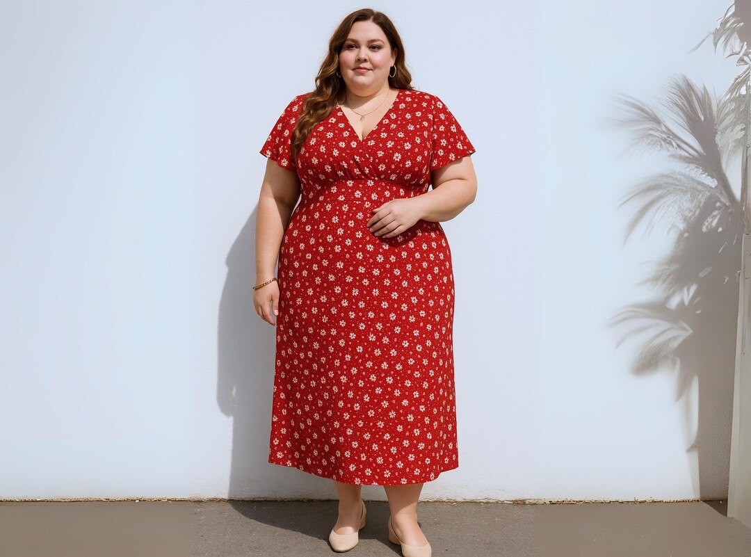 plus size red floral dress Unique Vintage Plus Size 1960s Red & Pink Floral Ohara Swing Dress