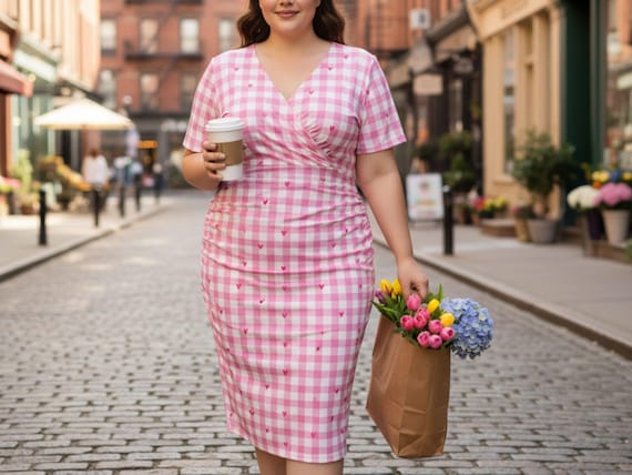 pink gingham dress plus YOURS Plus Size Pink Gingham Shirred Sundress