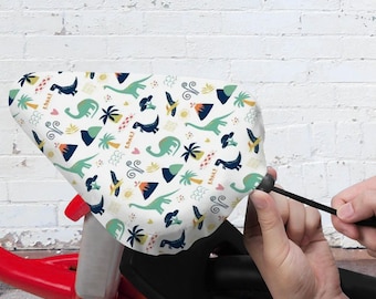 Waterproof Bike Seat Cover with Drawstring  - Outdoor City Road/ Mountain Bike Saddle Rain Cover, Dinosaur pattern