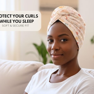 Curly Hair tubular wrap – BASIC One Size | Lightweight Bonnet Alternative for Curly Method, Night & Daily Curl Care, Mystic Print