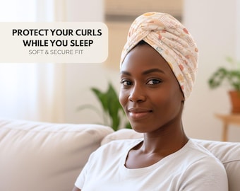 Krulbeschermer voor tijdens het slapen – BASIC One Size | Lichtgewicht alternatief voor een slaapmuts voor de Curly Girl-methode en dagelijkse verzorging, Mystic Print
