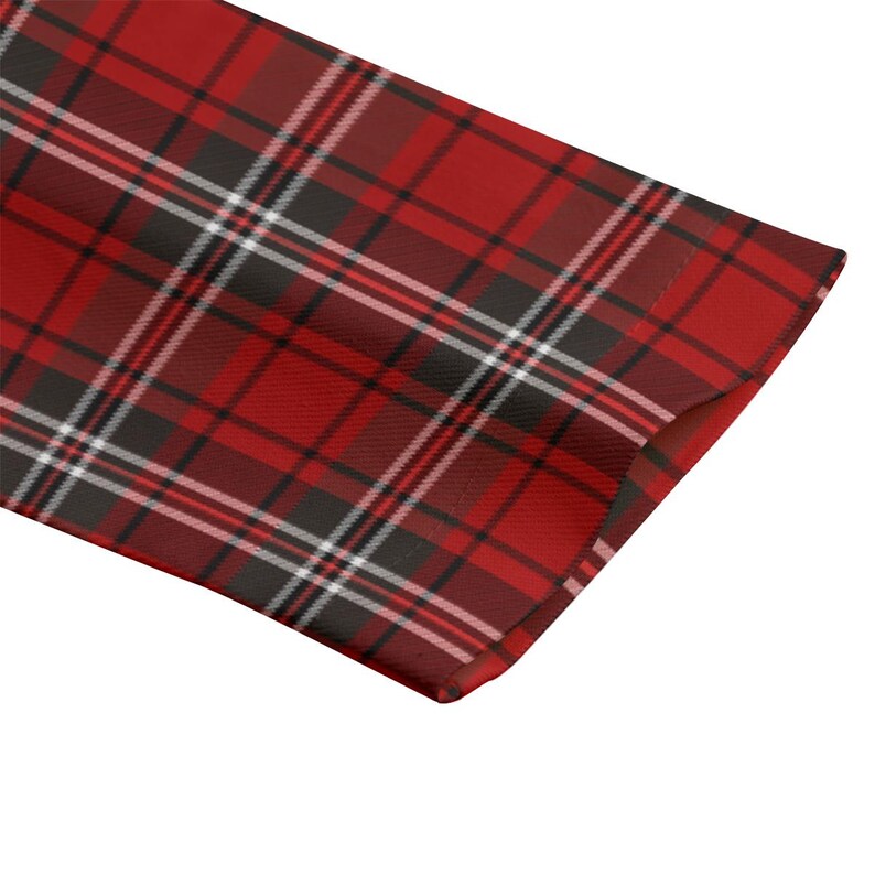 Plus Size Red Plaid Blazer Women 2XL-3XL-4XL-5XL | Black Lapel Checkered Jacket with Pockets | Curvy Fall Winter Coat for Work & Casual image 7
