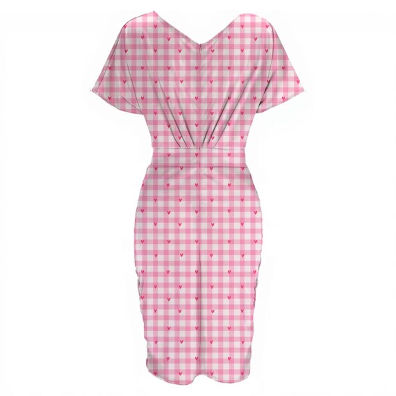 pink gingham dress plus Brass & Roe Charity Spring Gingham Dress Blue Gingham / L
