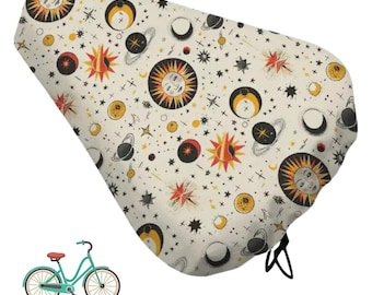 Waterproof Bike Seat Cover - Outdoor City Road/ Mountain Bike Saddle Rain Cover,  Protective Cover for Bike,  Mystic suns print
