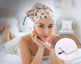 Buff método curly para dormir/ Buff para proteger los rizos, con cordón ajustable/Accesorios para el cabello rizado/ Estampado lunas/ Boho